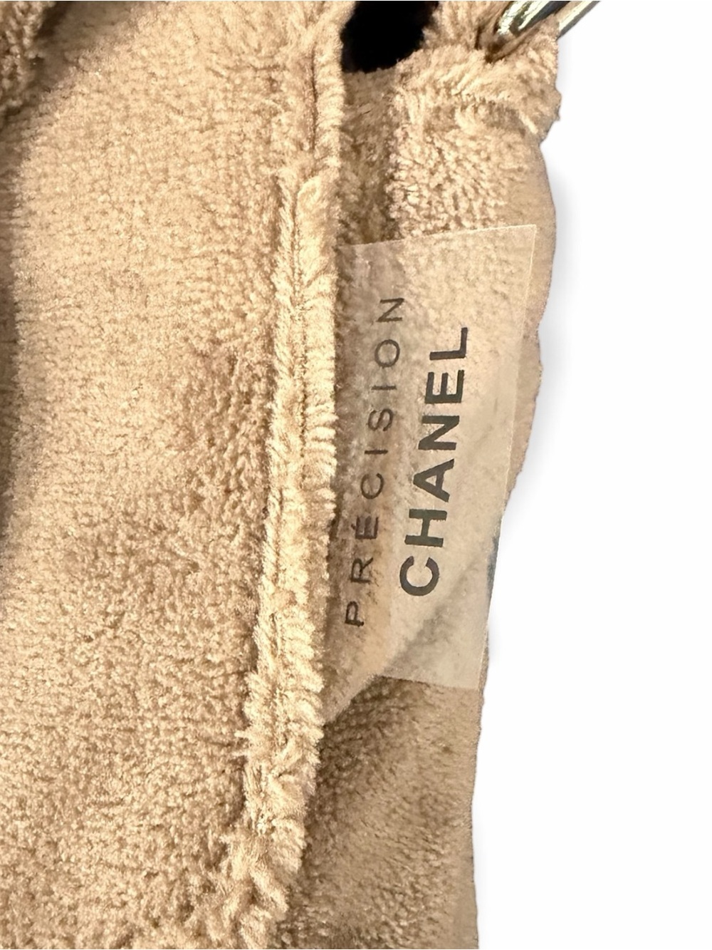 Vintage Chanel Terry Precision Bag / Khaki and White CC logo - Picture 6 of 10